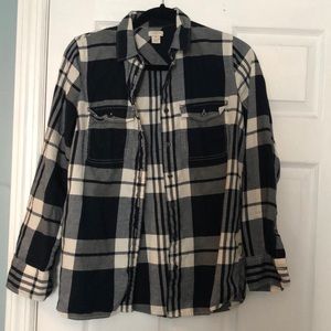 JCrew Navy Plaid Button Down